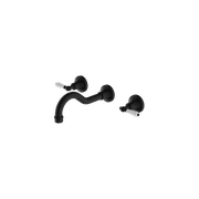 York Wall Basin Set With White Porcelain Lever Matte Black gallery detail image