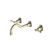 York Wall Basin Set With Metal Lever Aged Brass gallery detail image