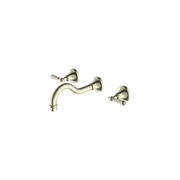 York Wall Basin Set With Metal Lever Aged Brass gallery detail image