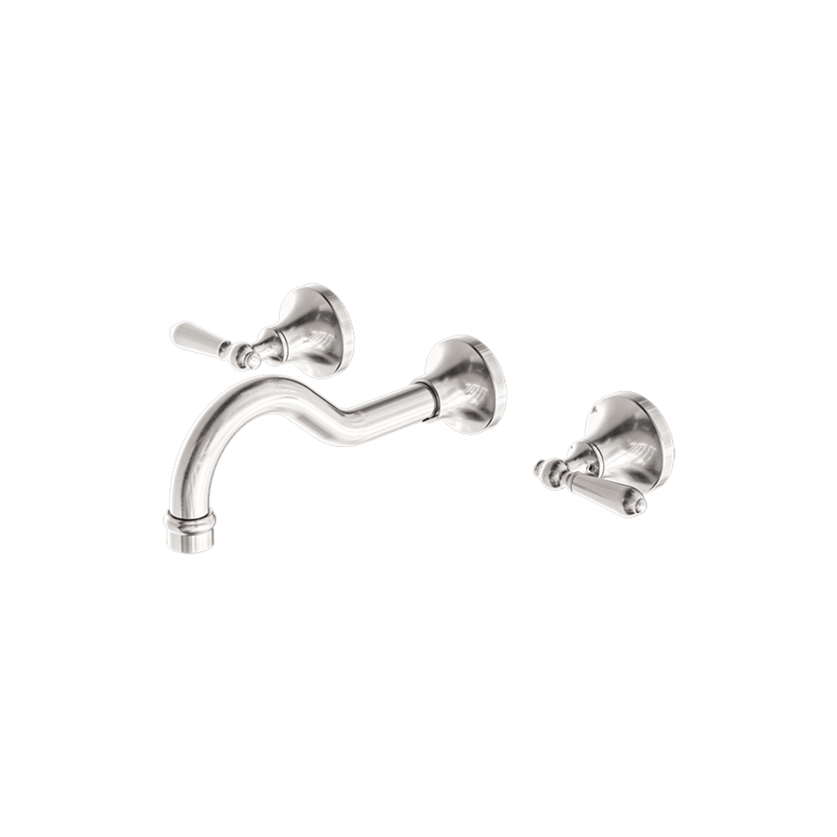 York Wall Basin Set With Metal Lever Brushed Nickel gallery detail image
