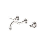 York Wall Basin Set With Metal Lever Brushed Nickel gallery detail image