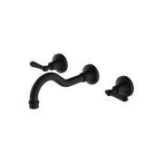 York Wall Basin Set With Metal Lever Matte Black gallery detail image