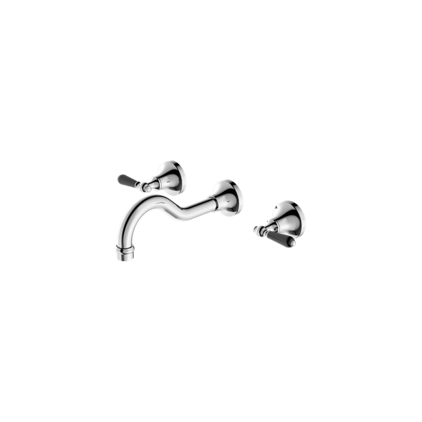 York Wall Basin Set With Black Porcelain Lever Chrome gallery detail image