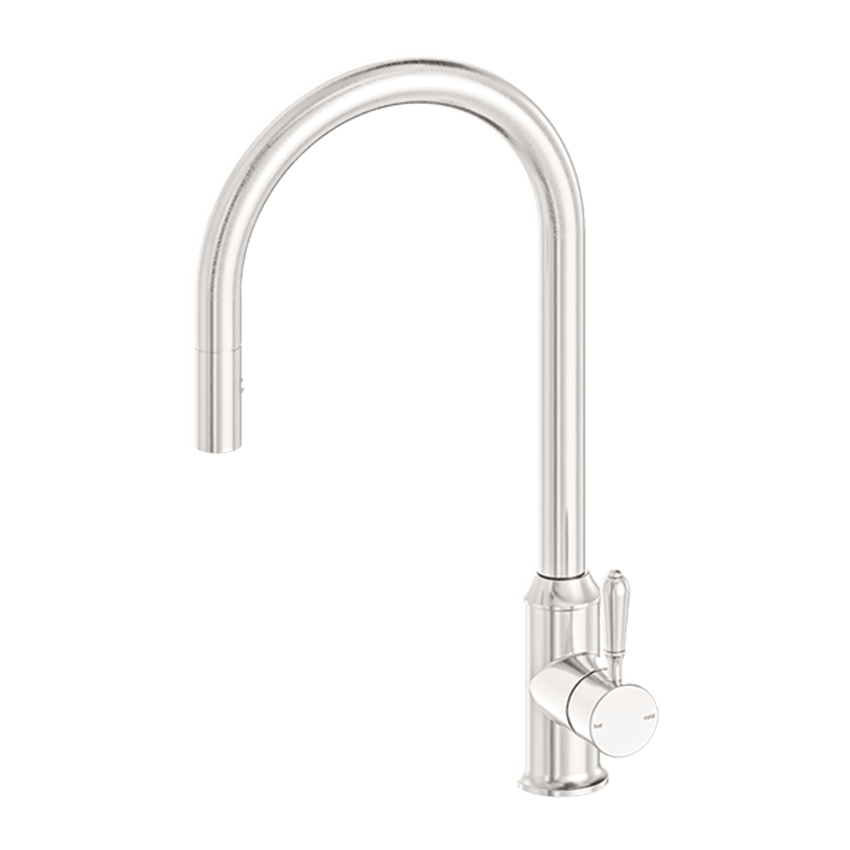 York Pull Out Sink Mixer With Vegie Spray Function With Metal Lever Brushed Nickel gallery detail image