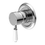 York Shower Mixer With White Porcelain Lever Chrome gallery detail image