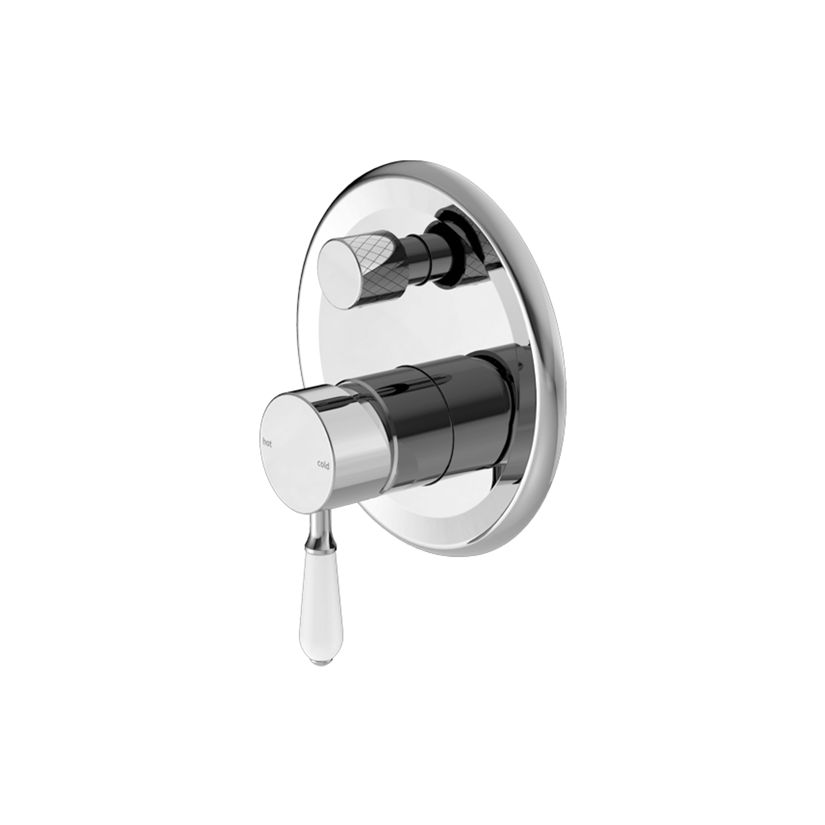 York Shower Mixer With Divertor With White Porcelain Lever Chrome gallery detail image