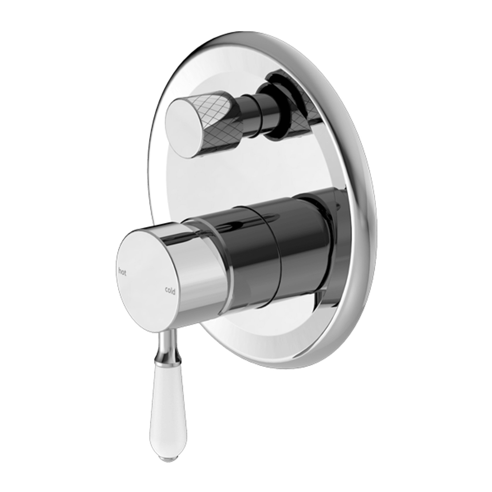 York Shower Mixer With Divertor With White Porcelain Lever Chrome gallery detail image