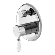 York Shower Mixer With Divertor With White Porcelain Lever Chrome gallery detail image