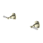 York Wall Top Assemblies With White Porcelain Lever Aged Brass gallery detail image