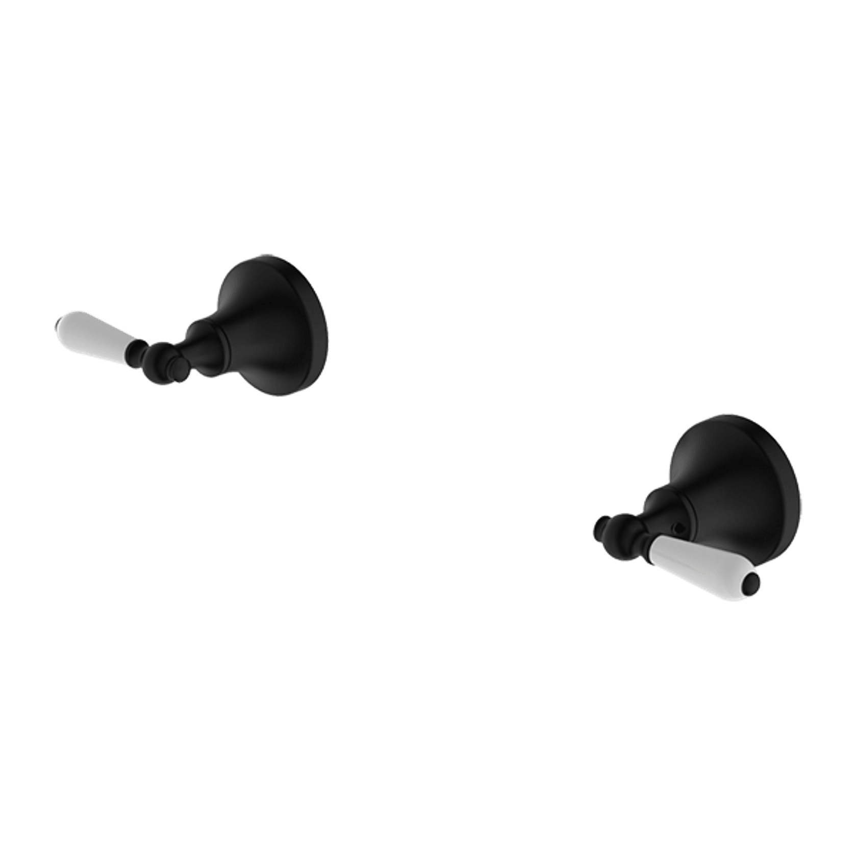 York Wall Top Assemblies With White Porcelain Lever Matte Black gallery detail image
