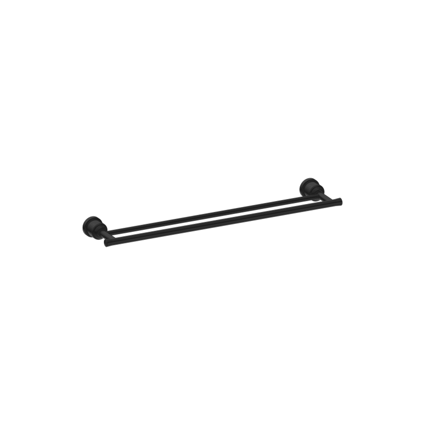 York Double Towel Rail 600mm Matte Black gallery detail image