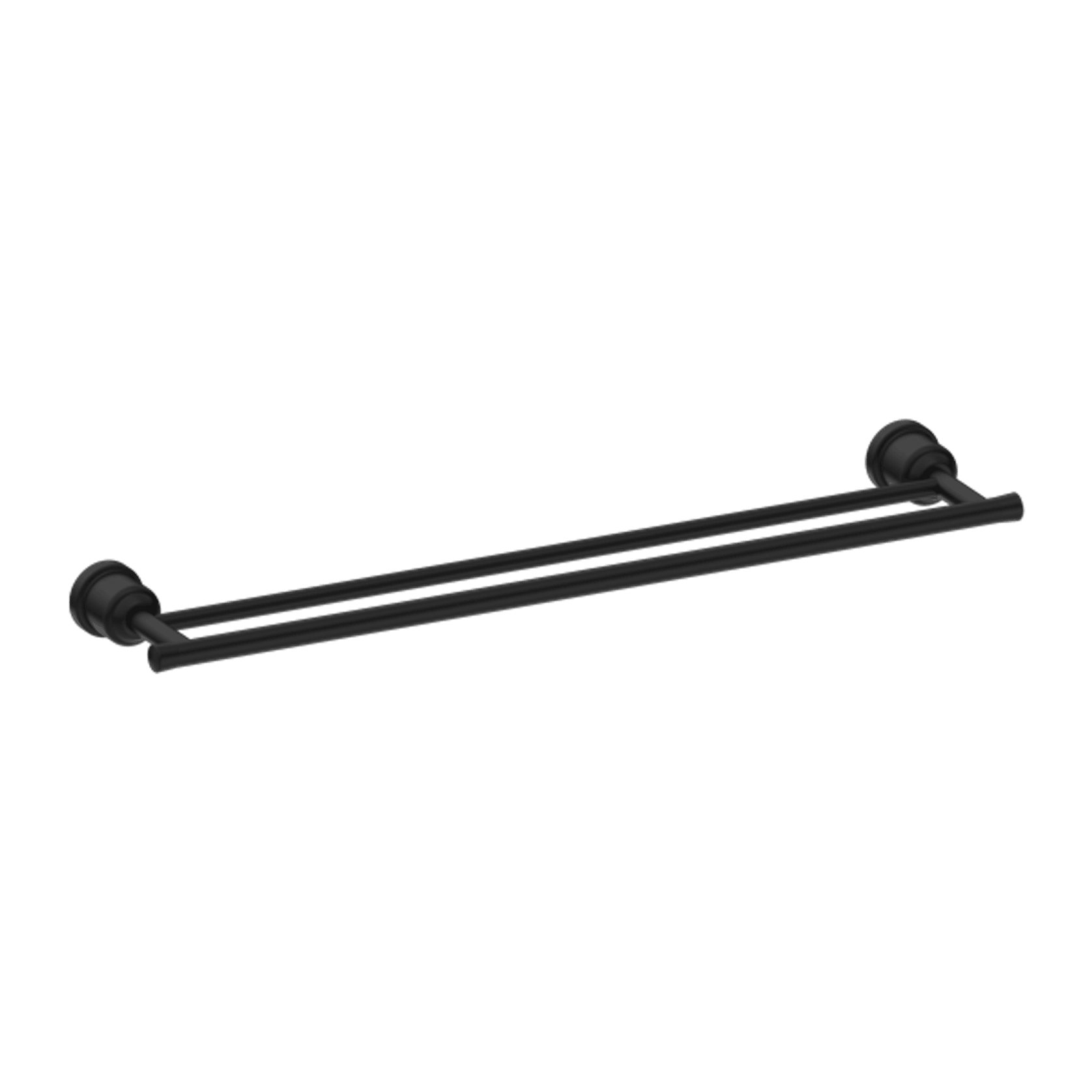 York Double Towel Rail 600mm Matte Black gallery detail image