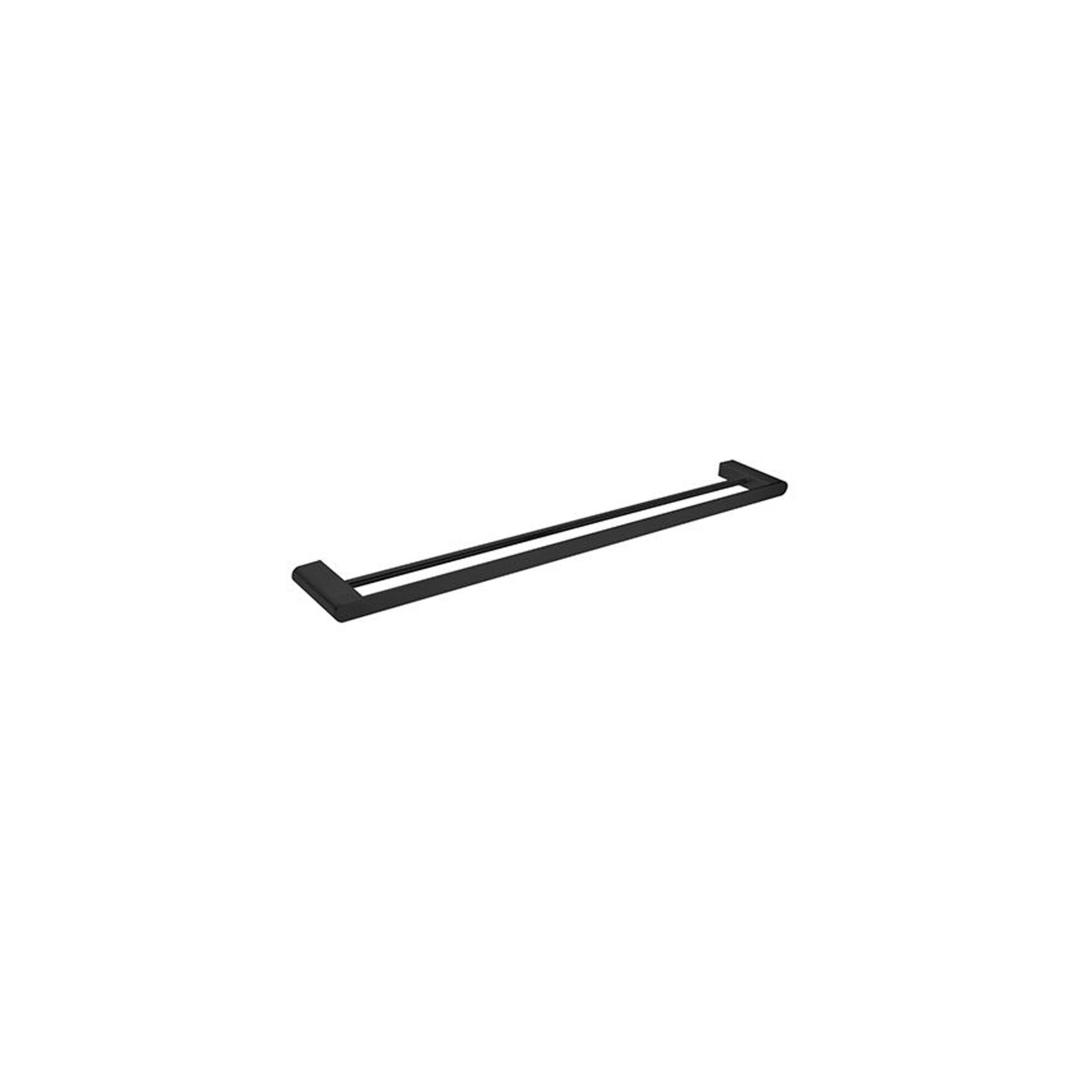 Bianca Double Towel Rail 800mm | Matte Black gallery detail image