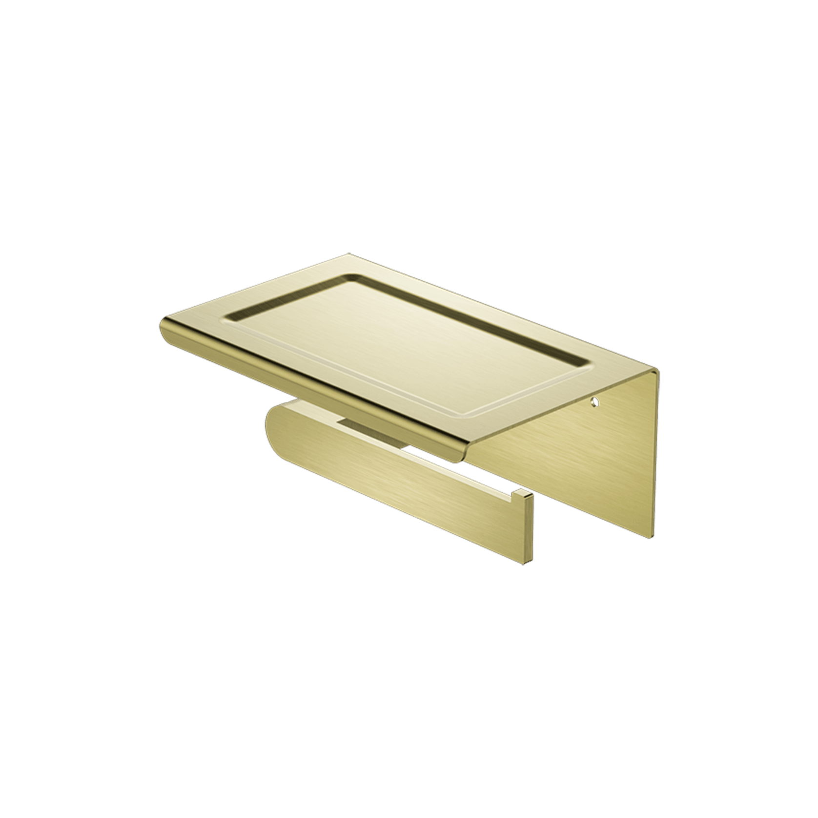 Bianca Toilet Roll Holder & Phone Holder | Brushed Gold gallery detail image