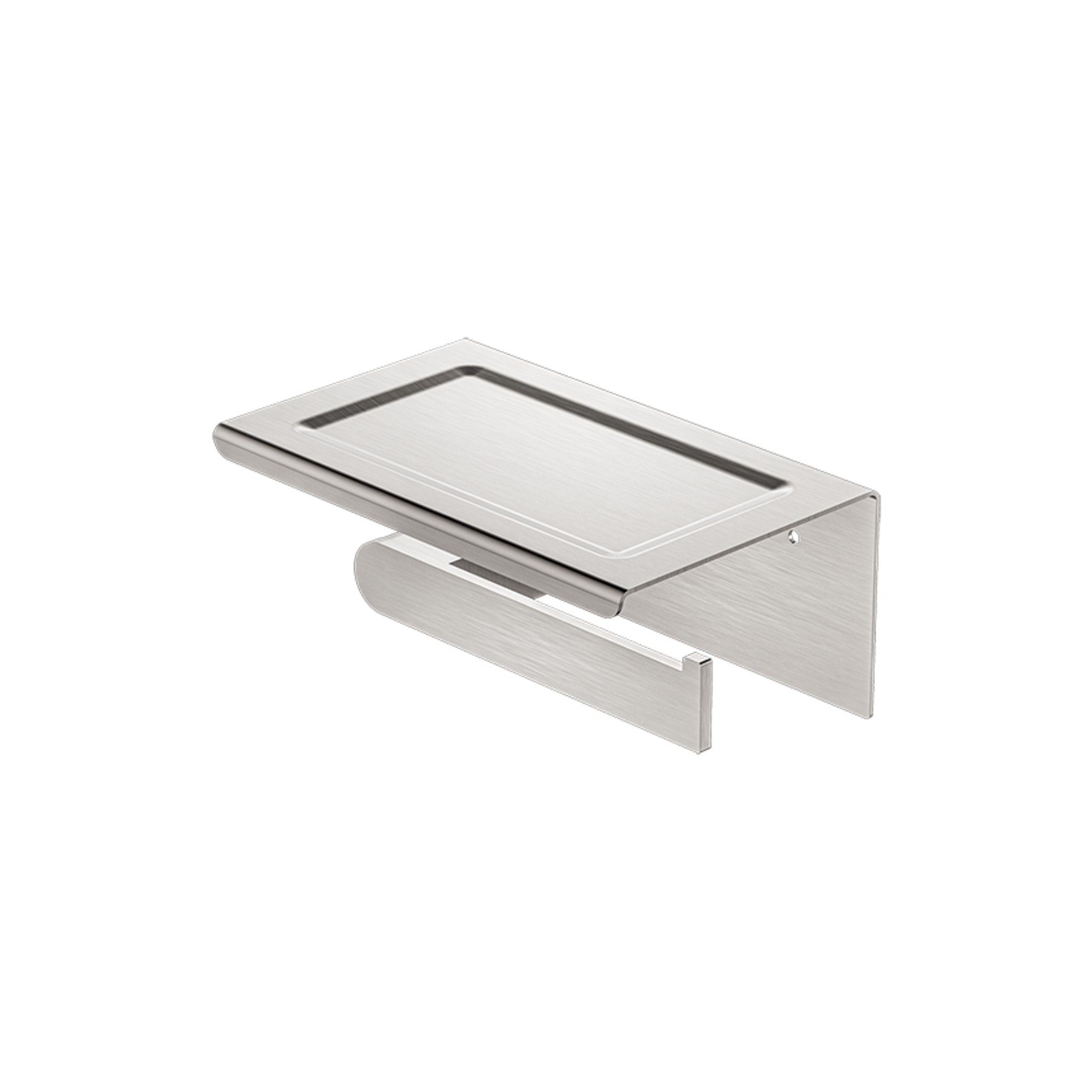 Bianca Toilet Roll Holder & Phone Holder | Brushed Nickel gallery detail image