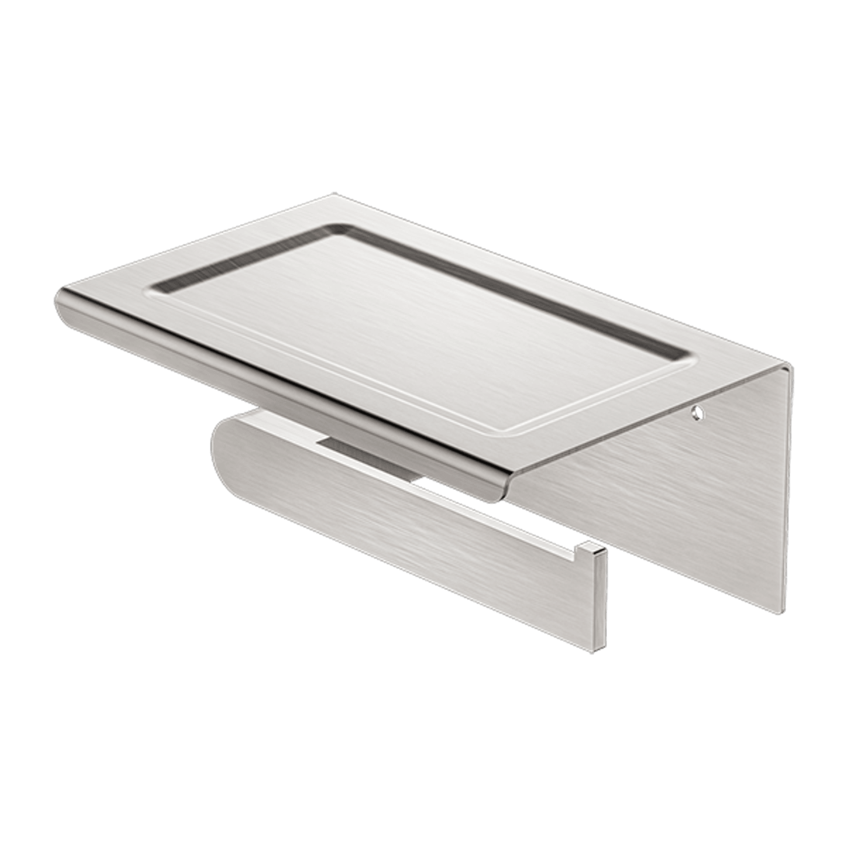 Bianca Toilet Roll Holder & Phone Holder | Brushed Nickel gallery detail image