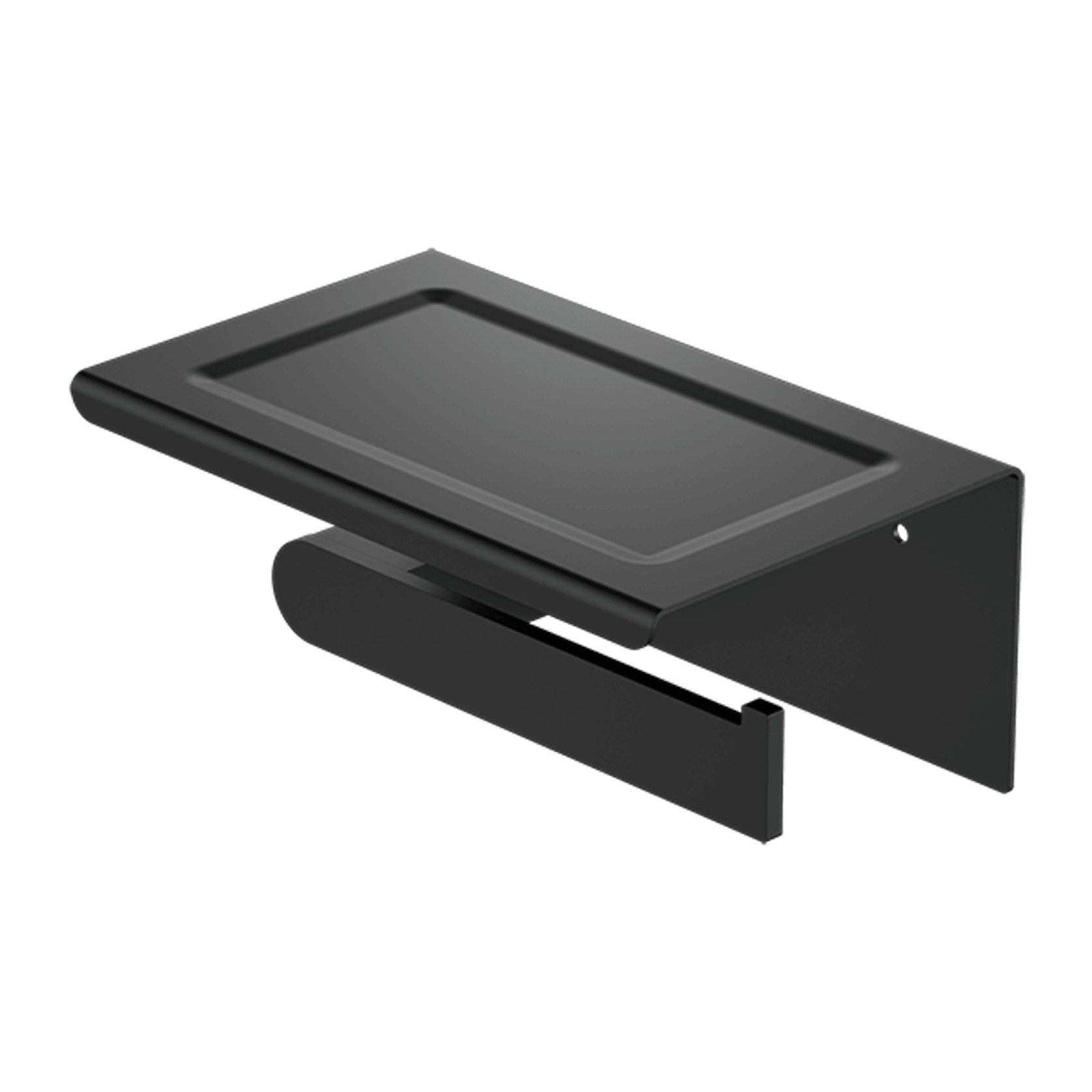 Bianca Toilet Roll Holder & Phone Holder | Matte Black gallery detail image
