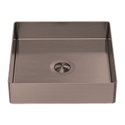 Opal Square 400mm Stainless Steel Basin Brushed Bronze gallery detail image