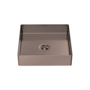 Opal Square 400mm Stainless Steel Basin Brushed Bronze gallery detail image