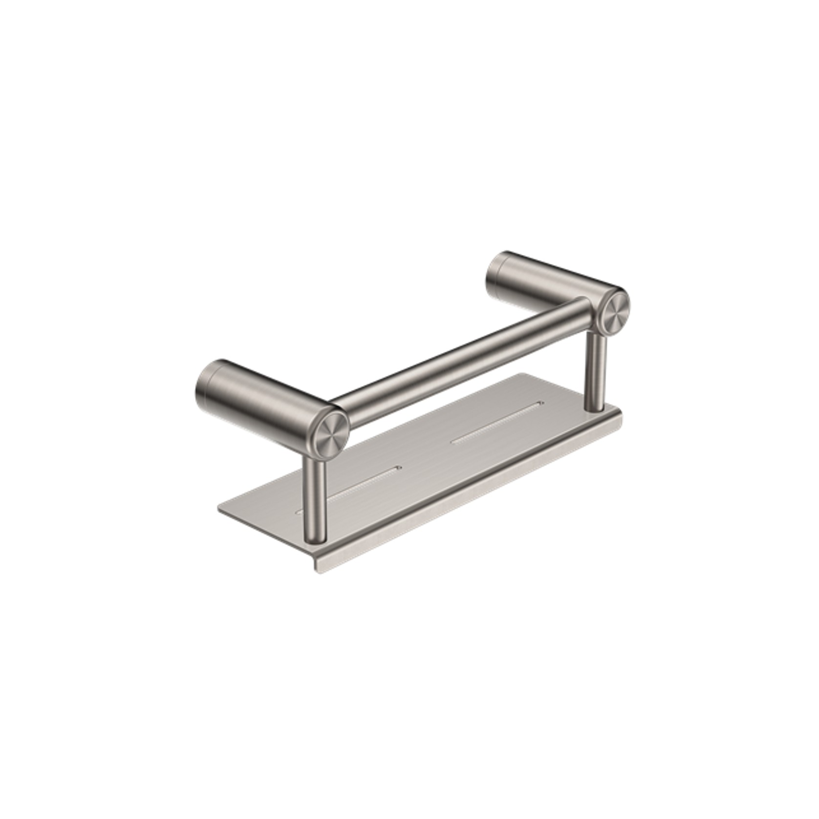 Mecca Care 25mm Grab Rail With Shelf 300mm Brushed Nickel gallery detail image