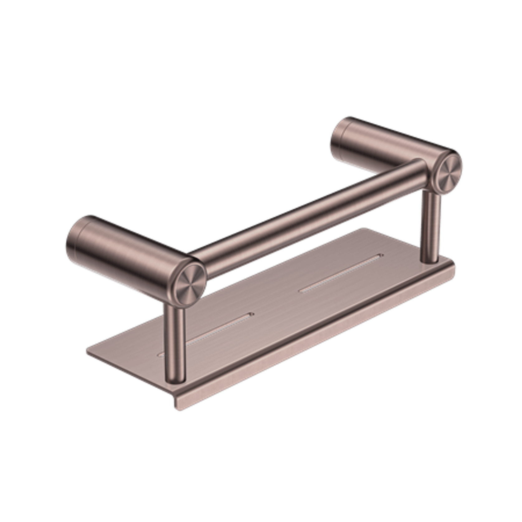 Mecca Care 25mm Grab Rail With Shelf 300mm Brushed Bronze gallery detail image