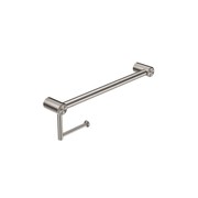 Mecca Care 32mm Grab Rail With Toilet Roll Holder 450mm Brushed Nickel gallery detail image