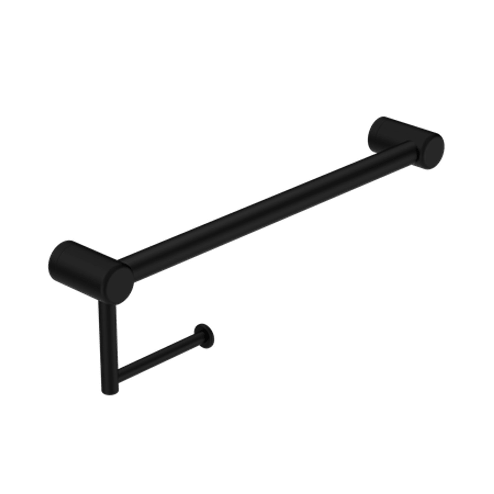 Mecca Care 32mm Grab Rail With Toilet Roll Holder 450mm Matte Black gallery detail image