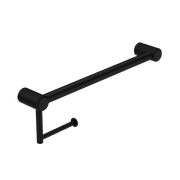 Mecca Care 32mm Grab Rail With Toilet Roll Holder 450mm Matte Black gallery detail image