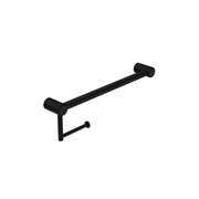 Mecca Care 32mm Grab Rail With Toilet Roll Holder 450mm Matte Black gallery detail image