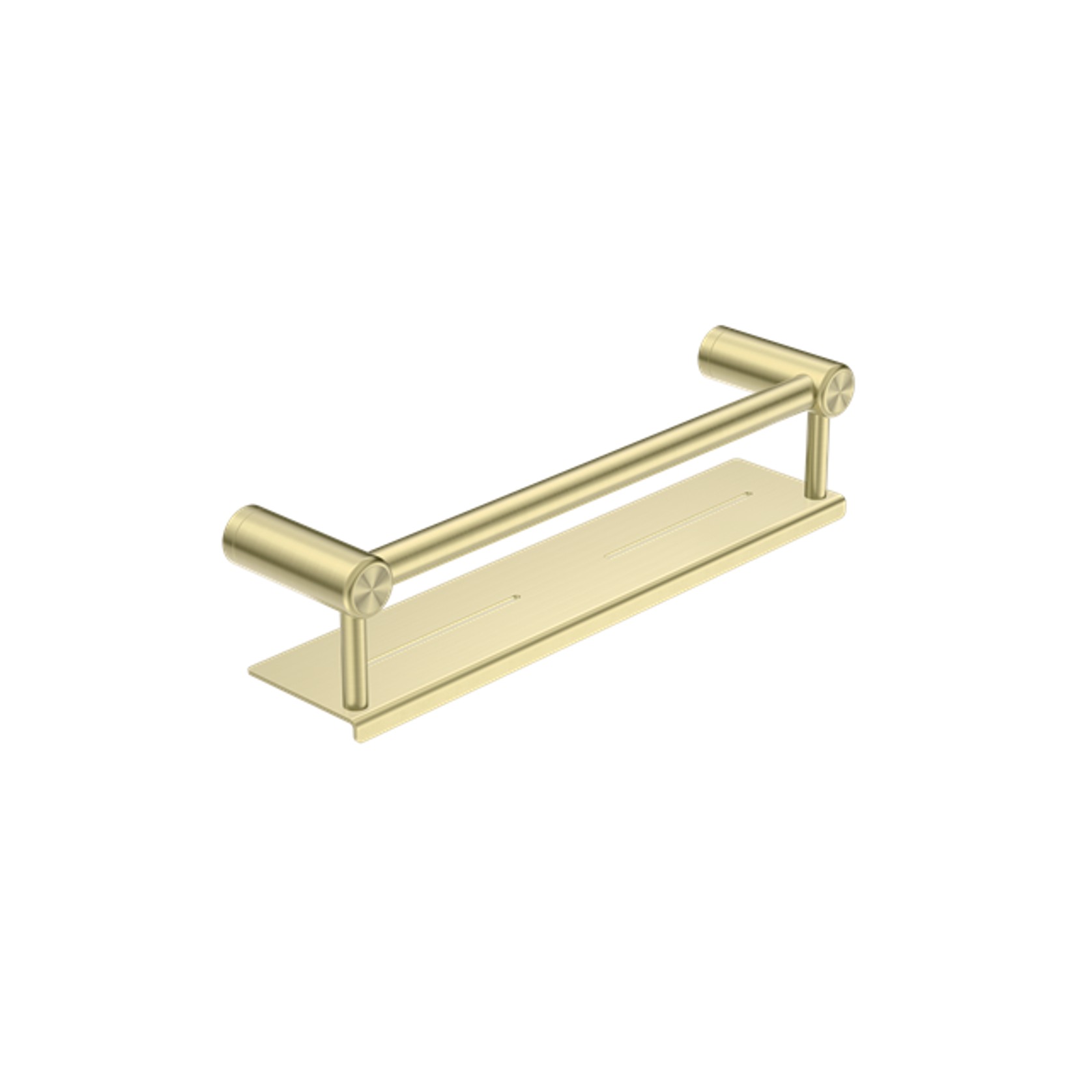 Mecca Care 25mm Grab Rail With Shelf 450mm Brushed Gold gallery detail image