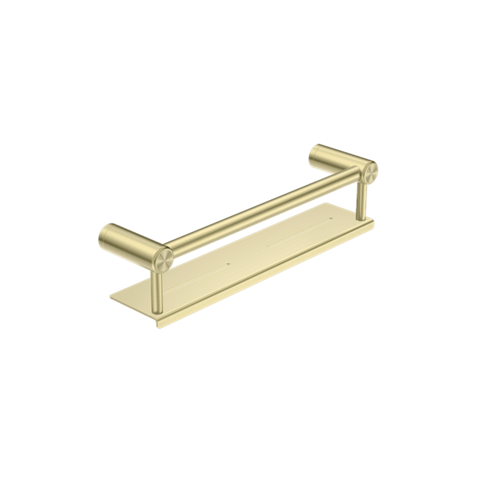Mecca Care 25mm Grab Rail With Shelf 450mm Brushed Gold gallery detail image