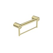 Mecca Care 32mm Grab Rail With Towel Holder 300mm Brushed Gold gallery detail image