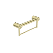 Mecca Care 32mm Grab Rail With Towel Holder 300mm Brushed Gold gallery detail image