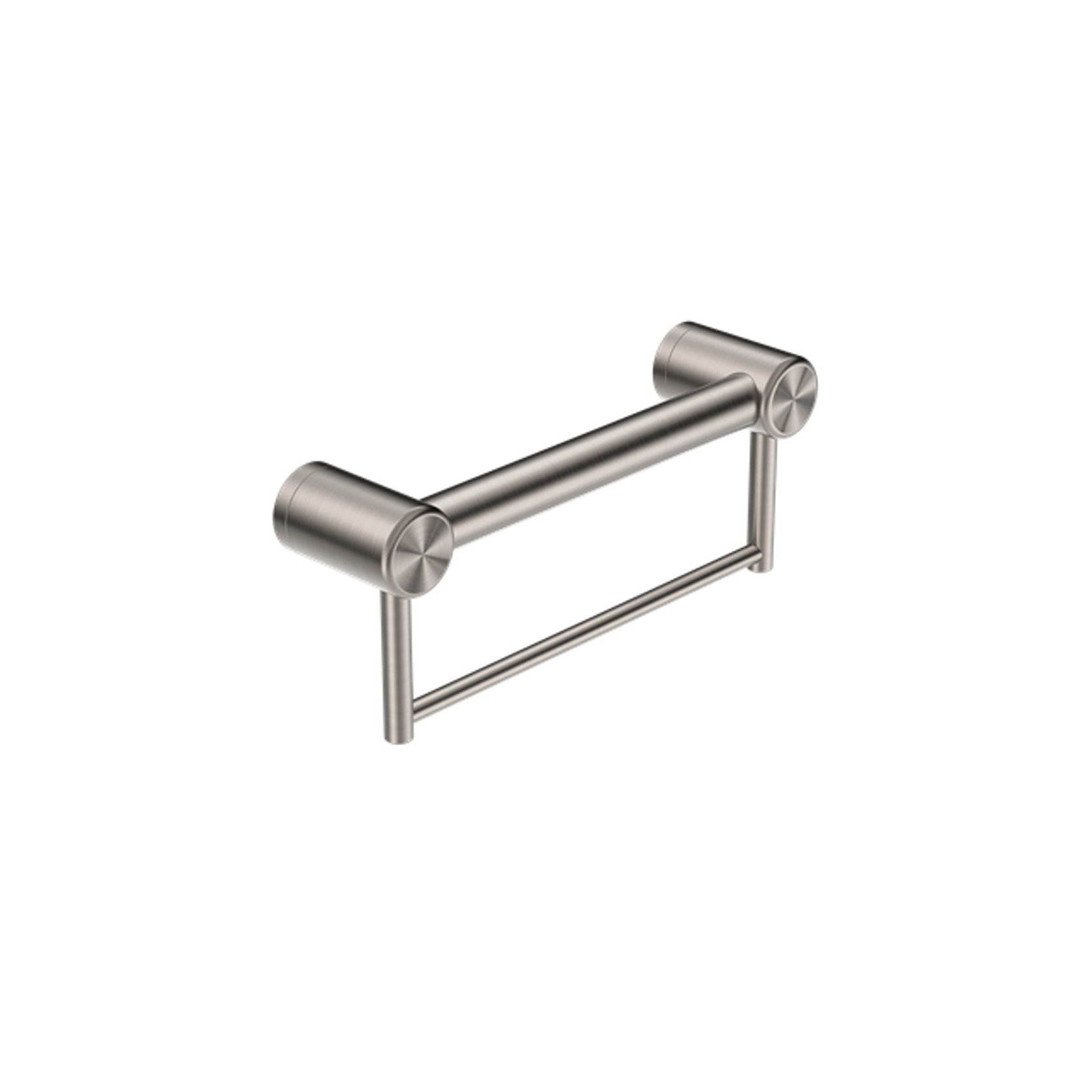 Mecca Care 32mm Grab Rail With Towel Holder 300mm Brushed Nickel gallery detail image