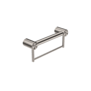 Mecca Care 32mm Grab Rail With Towel Holder 300mm Brushed Nickel gallery detail image