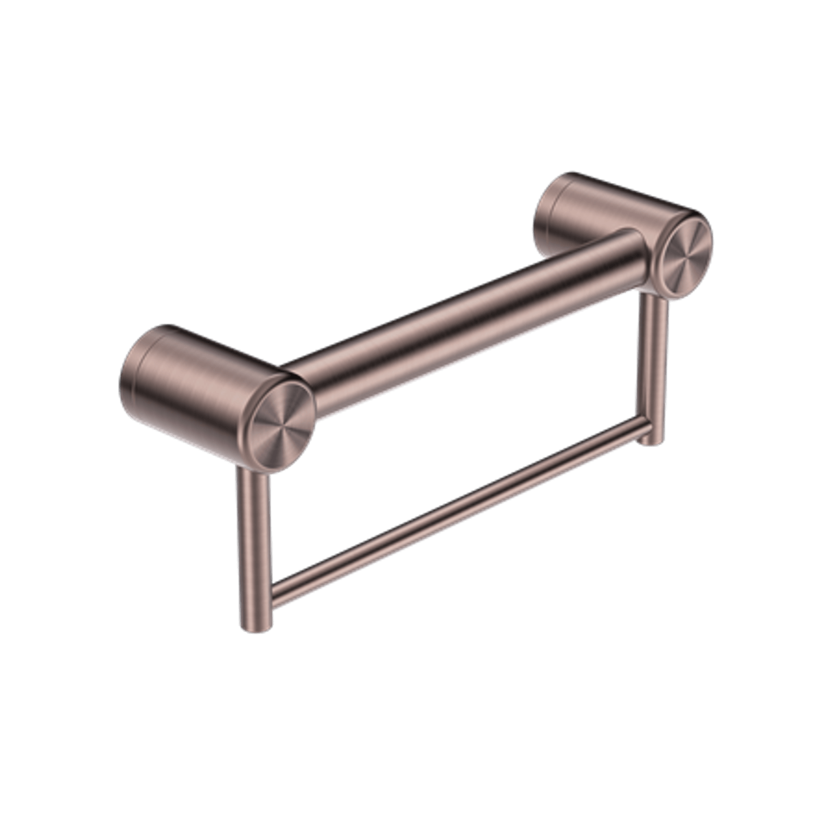 Mecca Care 32mm Grab Rail With Towel Holder 300mm Brushed Bronze gallery detail image