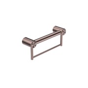 Mecca Care 32mm Grab Rail With Towel Holder 300mm Brushed Bronze gallery detail image