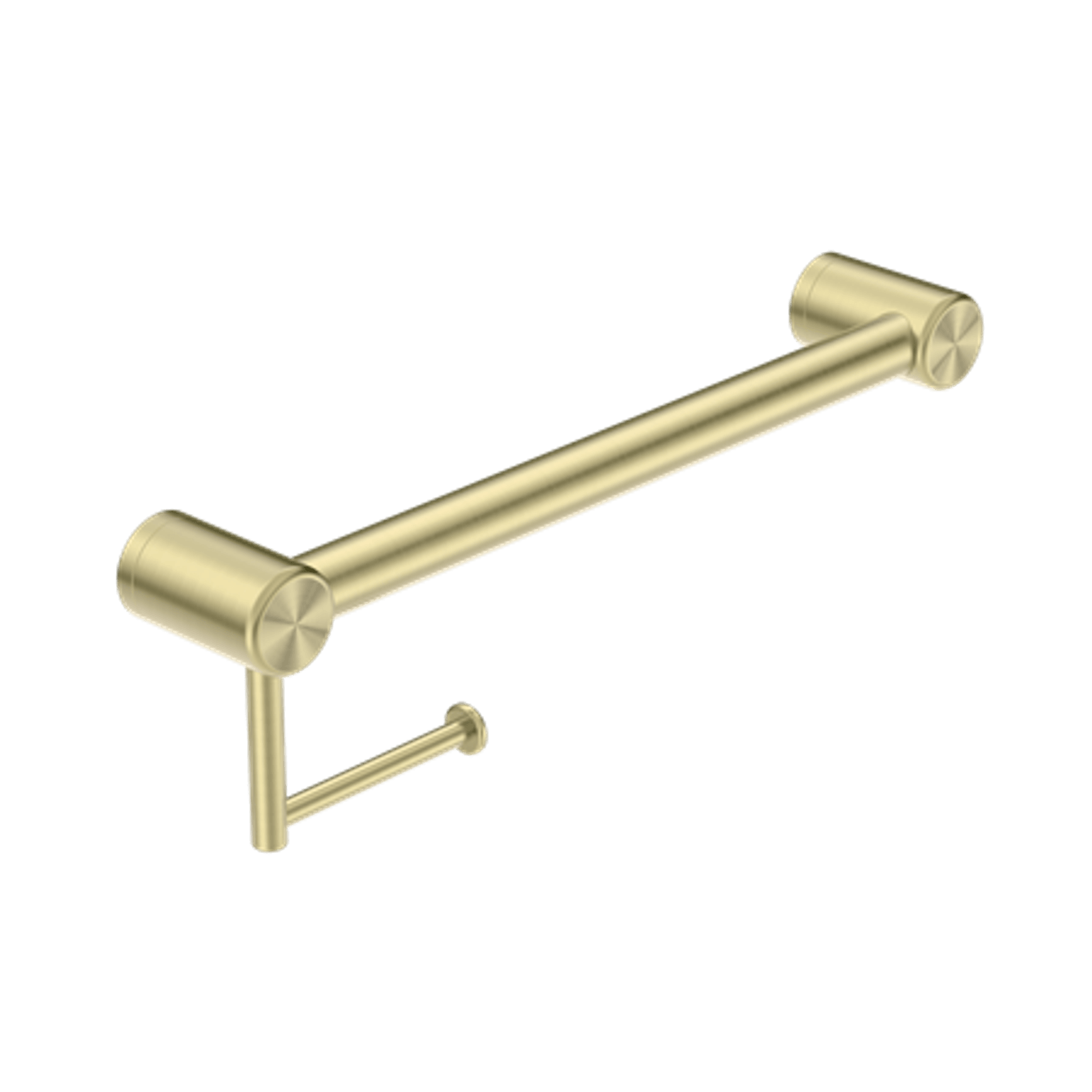 Mecca Care 32mm Grab Rail With Toilet Roll Holder 450mm Brushed Gold gallery detail image