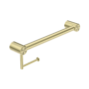 Mecca Care 32mm Grab Rail With Toilet Roll Holder 450mm Brushed Gold gallery detail image