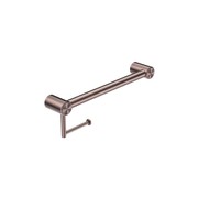 Mecca Care 32mm Grab Rail With Toilet Roll Holder 450mm Brushed Bronze gallery detail image