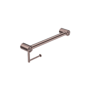 Mecca Care 32mm Grab Rail With Toilet Roll Holder 450mm Brushed Bronze gallery detail image
