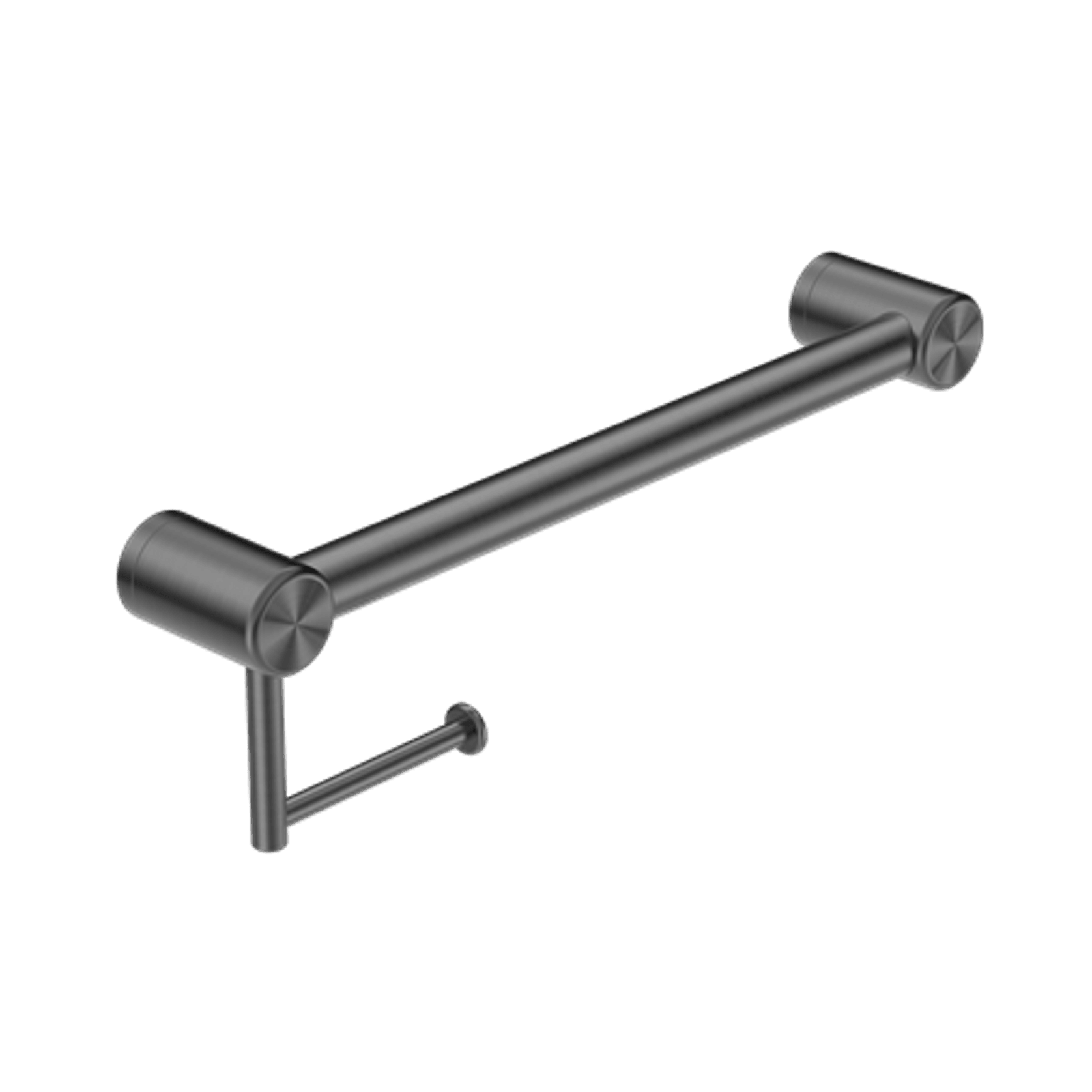 Mecca Care 32mm Grab Rail With Toilet Roll Holder 450mm Gun Metal gallery detail image