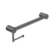 Mecca Care 32mm Grab Rail With Toilet Roll Holder 450mm Gun Metal gallery detail image