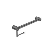 Mecca Care 32mm Grab Rail With Toilet Roll Holder 450mm Gun Metal gallery detail image