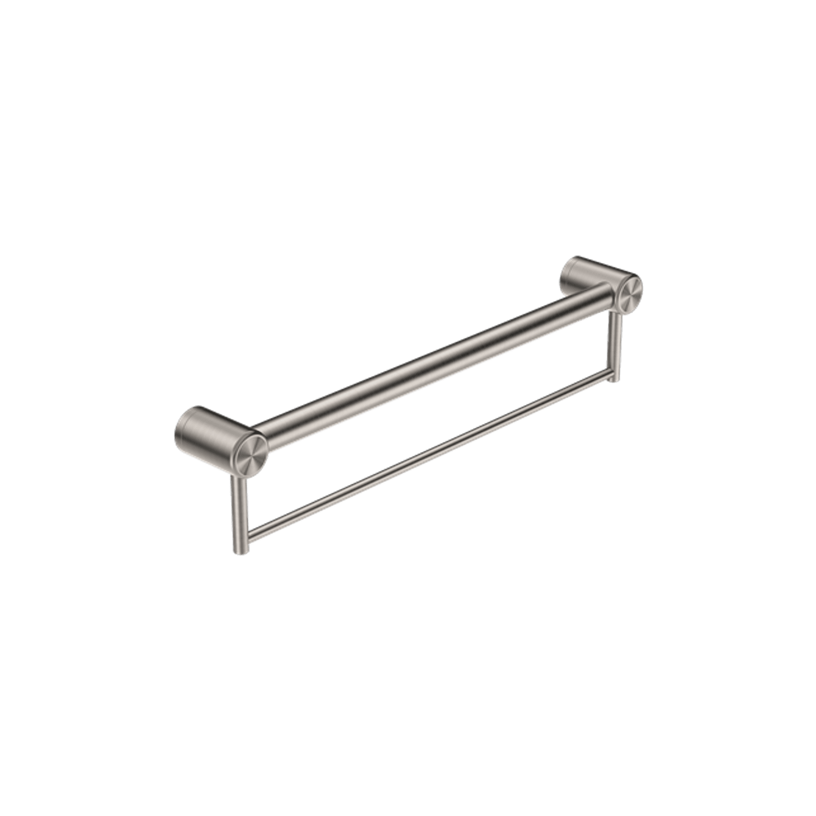 Mecca Care 32mm Grab Rail With Towel Holder 600mm Brushed Nickel gallery detail image