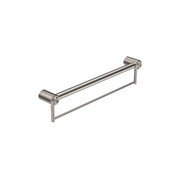 Mecca Care 32mm Grab Rail With Towel Holder 600mm Brushed Nickel gallery detail image