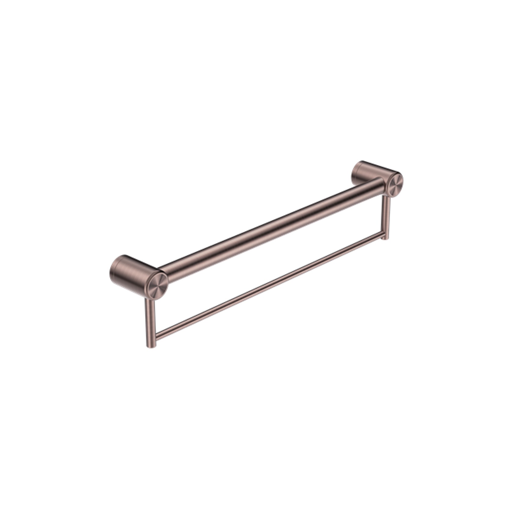 Mecca Care 32mm Grab Rail With Towel Holder 600mm Brushed Bronze gallery detail image