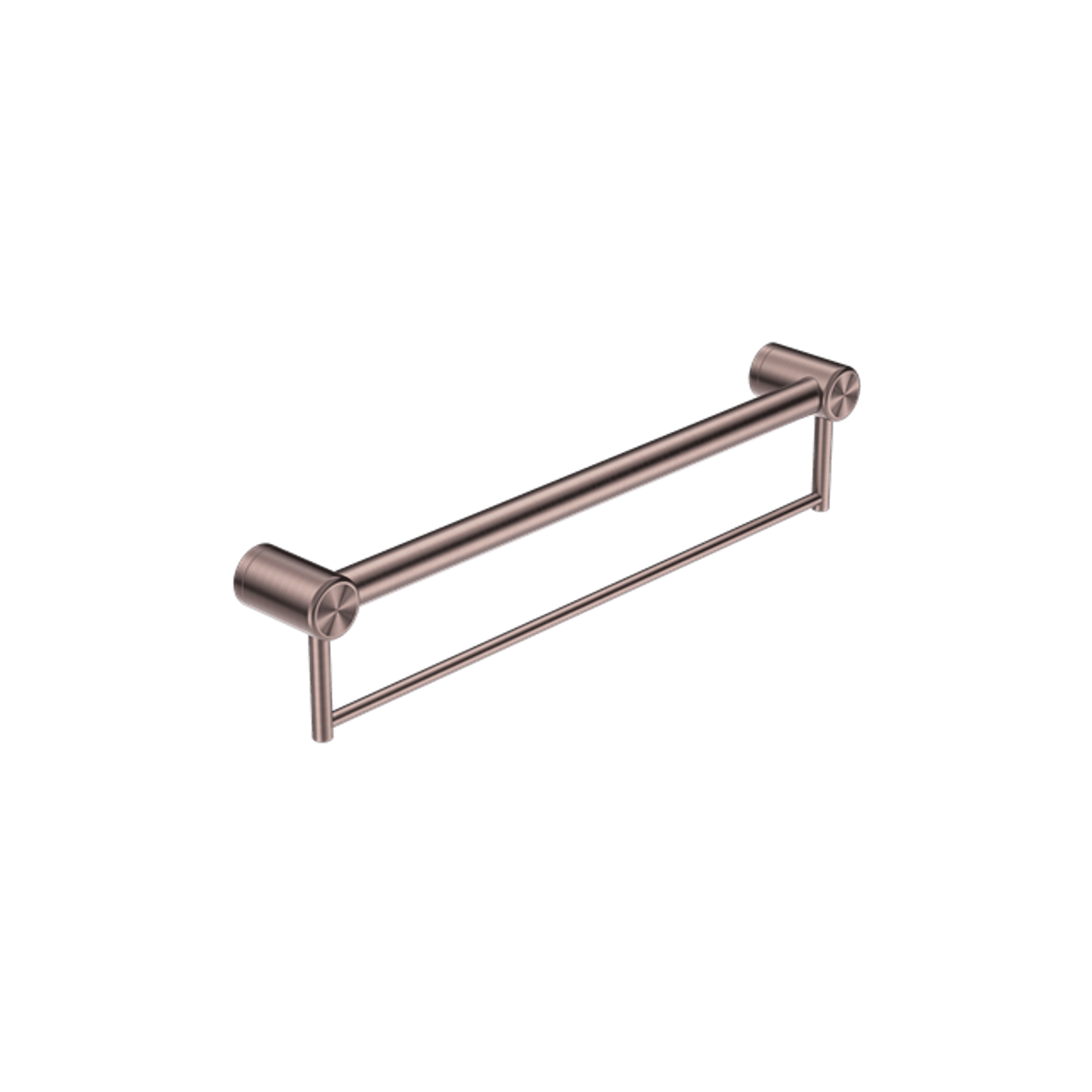 Mecca Care 32mm Grab Rail With Towel Holder 600mm Brushed Bronze gallery detail image
