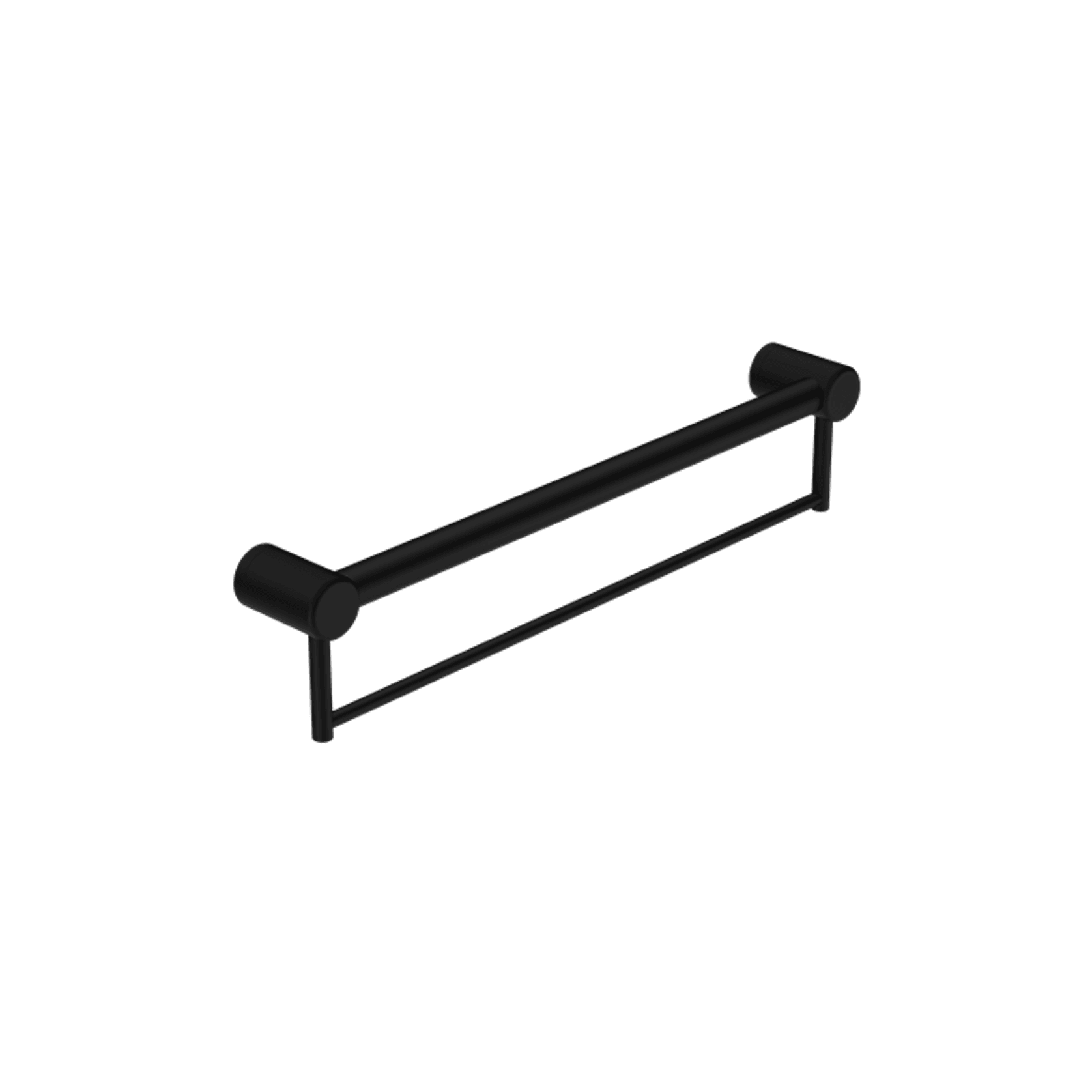 Mecca Care 32mm Grab Rail With Towel Holder 600mm Matte Black gallery detail image