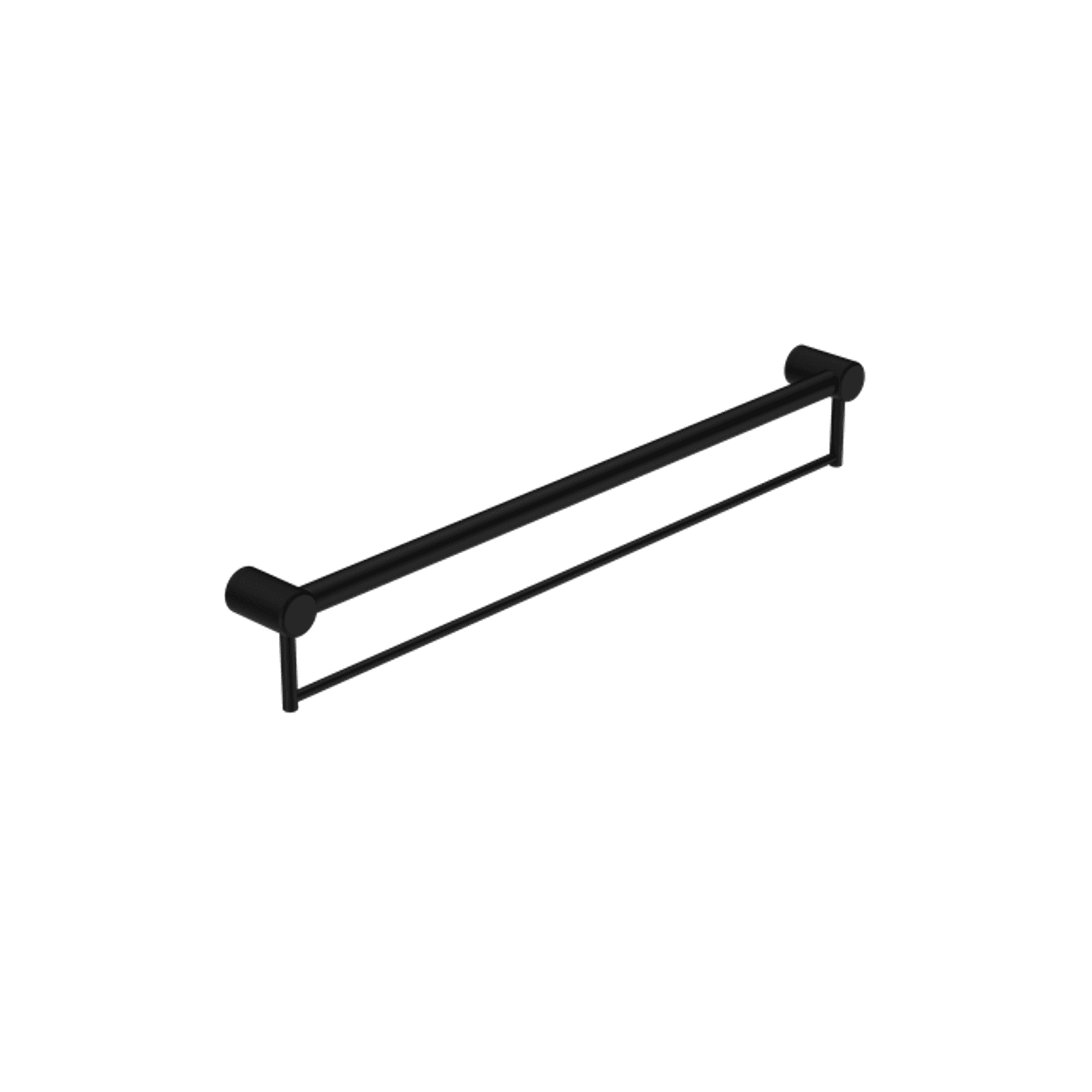Mecca Care 32mm Grab Rail With Towel Holder 900mm Matte Black gallery detail image